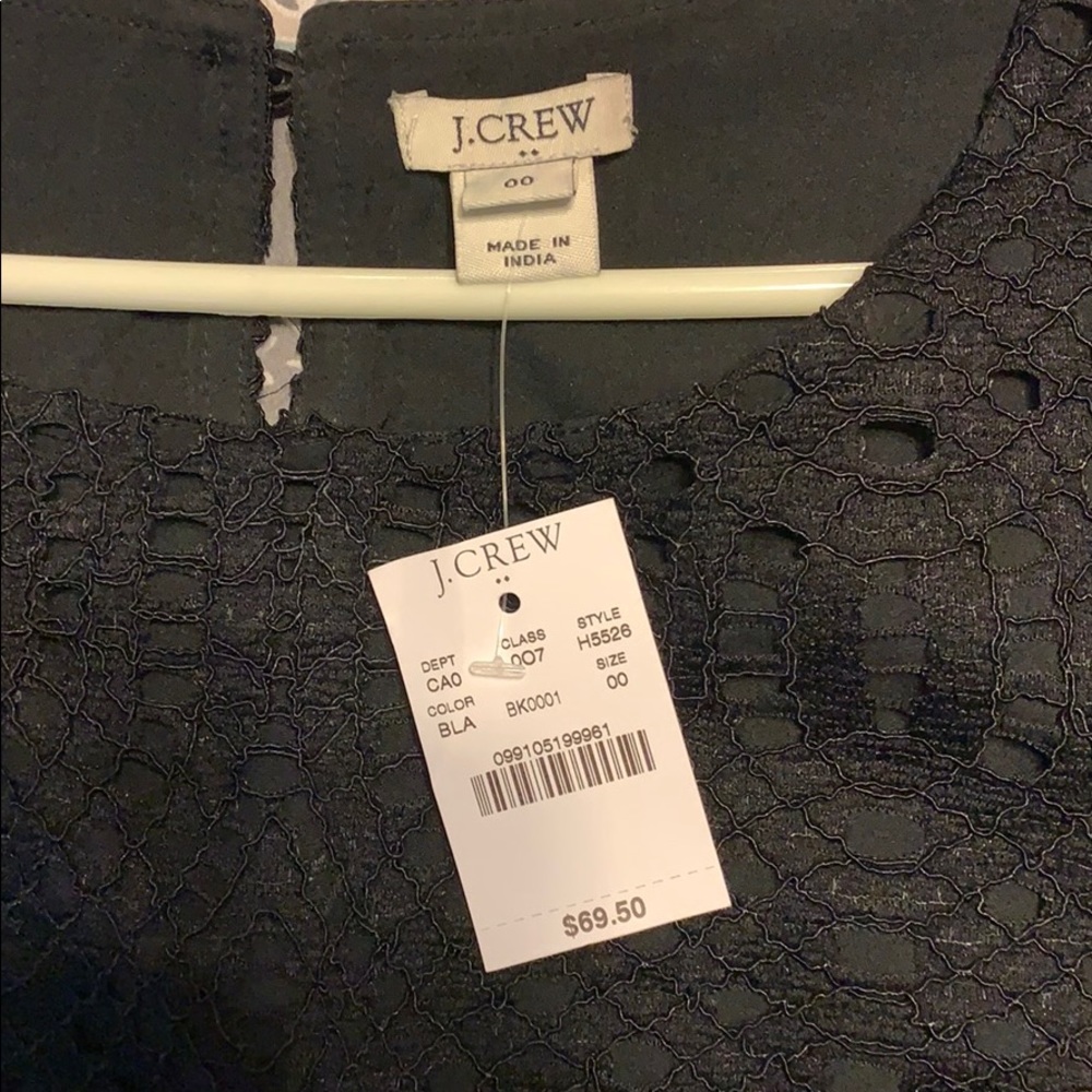 NWT J Crew black eyelet overlay blouse - Picture 4 of 4